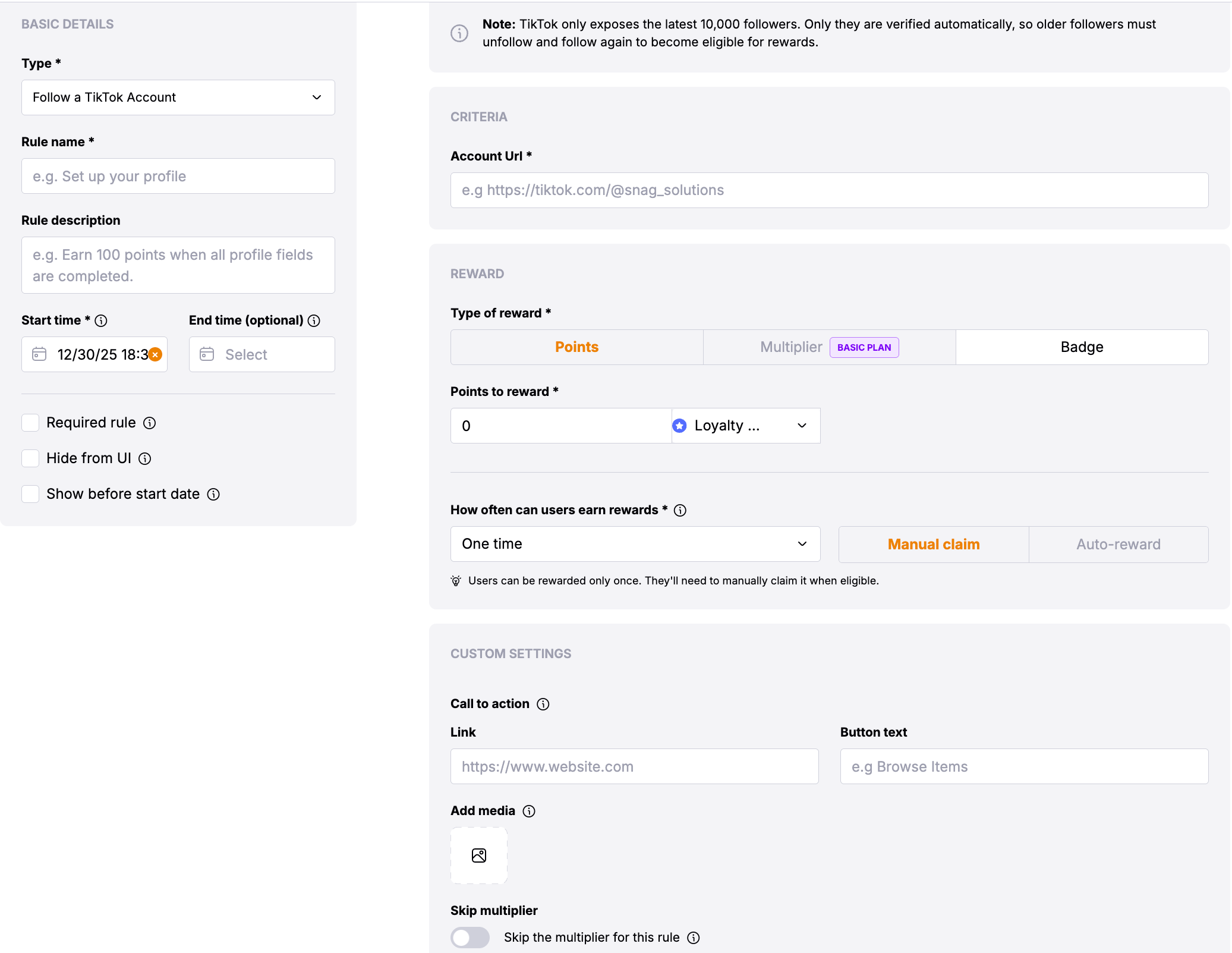 Follow TikTok
Account